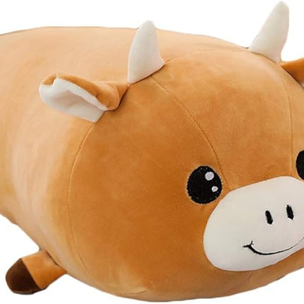 Cow Plush Hugging Pillow, Cow Plushie Stuffed Animal Toy Cute Plush Animal Pillow Gifts for Kids Birthday,Christmas,Valentine 23.6"