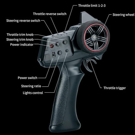 YIKESHU RC Rock Crawler RC Truck 4x4 RC Car Off Road 1/18 Scale Remote Control Truck Realistic 3 Speed Proportional Steering 370 Brushed Motor Upgrade Chassis Led Light Hobby Toy for Adult