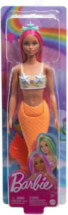 Barbie Mermaid Doll with Pink Fantasy Hair & Headband Accessory, Toy with Starfish-Inspired Bodice & Soft Orange Tail