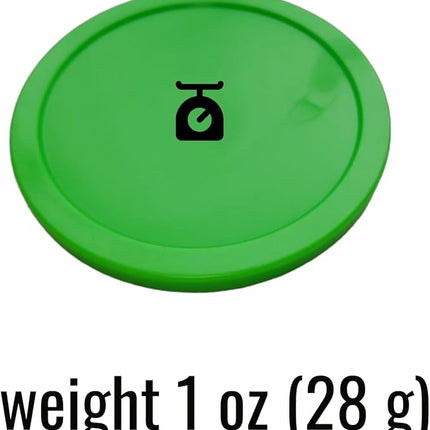 3.25-Inch (82mm) Fluorescent Air Hockey Pucks - Set of 2 - Durable 7mm Thick Pucks for Standard & Commercial Air Hockey Tables - High Visibility & Fast Gameplay