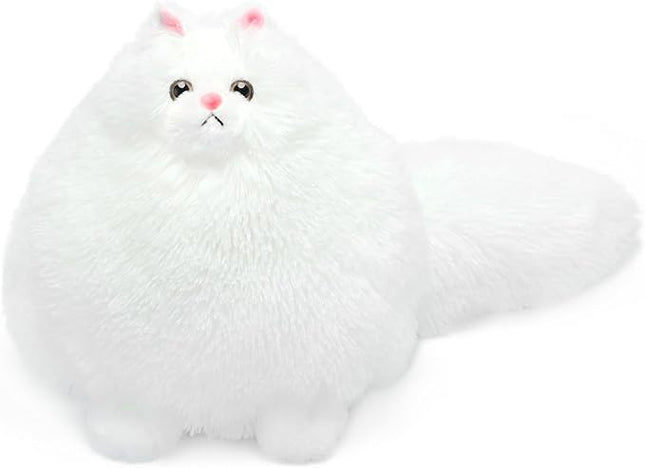 Winsterch Stuffed Animal Plushie Cat Stuffed Animal,Cute Soft Plush Cat Animals,White Stuffed Cat, Birthday for Kids,Boys,Girls,Fat Cat Stuffed Toy (White, 10 Inches)