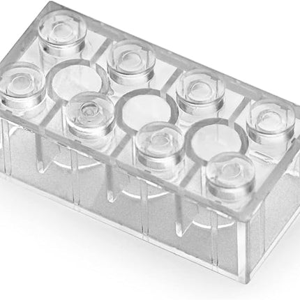 Feleph 100pcs 2x4 Bricks Transparent Pieces Clear Parts Classic Building Kit Creative Play Set Blocks Toy Basic Accessories Compatible with 3001 Major Brands