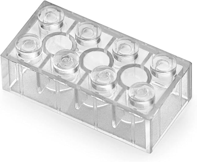 Feleph 100pcs 2x4 Bricks Transparent Pieces Clear Parts Classic Building Kit Creative Play Set Blocks Toy Basic Accessories Compatible with 3001 Major Brands