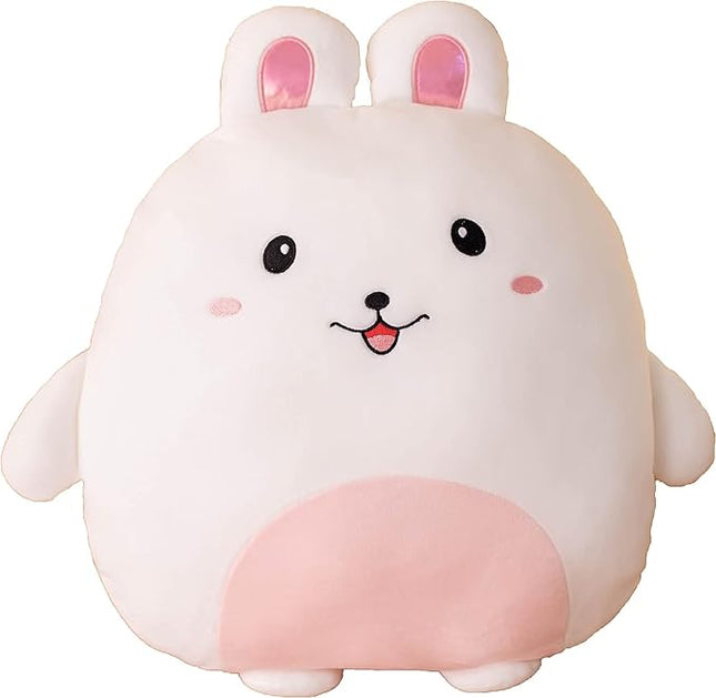 Soft Flat Rabbit Plush Hugging Pillow Cute White Rabbit Stuffed Animal Bunny Plushies Toys Kids Bunny Anime Cushion for Birthday, Valentine's Day, Christmas...12 Inch