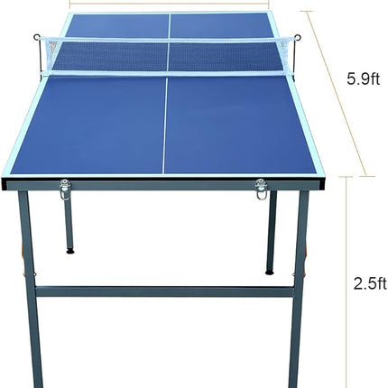 Table Tennis Table Ping-Pong Tables Set - 100 Preassembled Foldable & Portable Ping Pong Family Game Tables for Outdoor Indoor