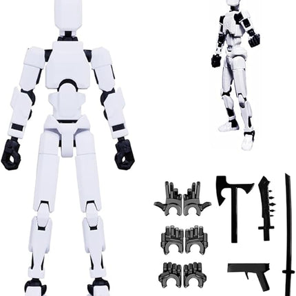 Assembly Completed Titan 13 Action Figure,2025 New Lucky Robot 13 Action Figures,3D Printed Action Figure,Nova 13 Figure Desktop Decorations Game Gifts(Assembly Required-White)