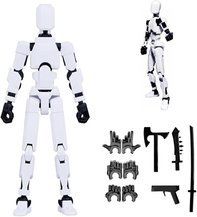 Assembly Completed Titan 13 Action Figure,2025 New Lucky Robot 13 Action Figures,3D Printed Action Figure,Nova 13 Figure Desktop Decorations Game Gifts(Assembly Required-White)