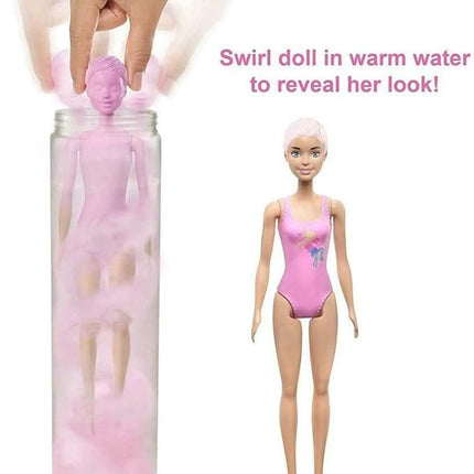 Barbie Color Reveal Doll & Accessories, Shimmer Series, 7 Surprises, 1 Doll (Styles May Vary)