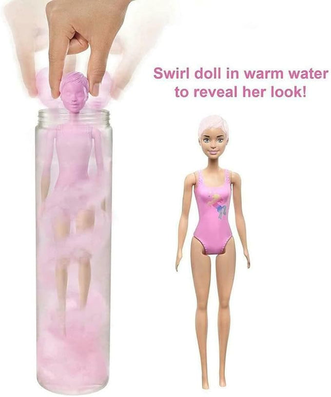 Barbie Color Reveal Doll & Accessories, Shimmer Series, 7 Surprises, 1 Doll (Styles May Vary)