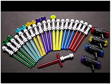 Brick Loot Light Saber & Blaster Weapons Pack, 75+ Mini Accessories for Lego Minifigures, Star Wars Building Set, Compatible with Major Brands, Includes Swords, Sabers, Guns for Kids & Adults Ages 6+