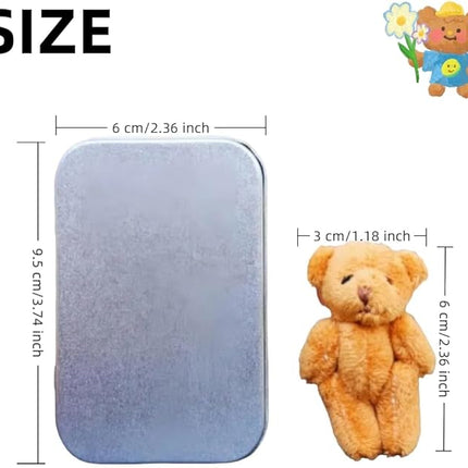 Halloween Bear in a Box for Trick or Treat, Miniature Witcher, Halloween Animal Pocket Hug Surprise Box, Cute Bear in Box with Pumpkin and cat Decorations (Brown)