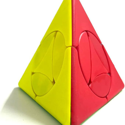 2x2 Pyraminx Magic Cube, Stickerless 2x2 Pyramid Speed Cube Creative 2x2 Triangle Cube Puzzle Toys, Brain Teaser Puzzles (Coin Pyramid)