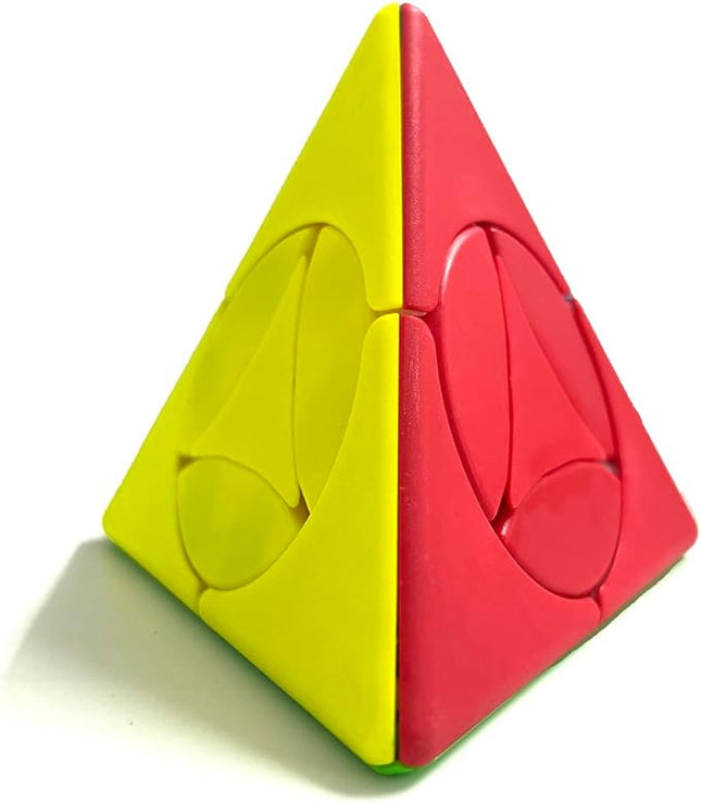 2x2 Pyraminx Magic Cube, Stickerless 2x2 Pyramid Speed Cube Creative 2x2 Triangle Cube Puzzle Toys, Brain Teaser Puzzles (Coin Pyramid)