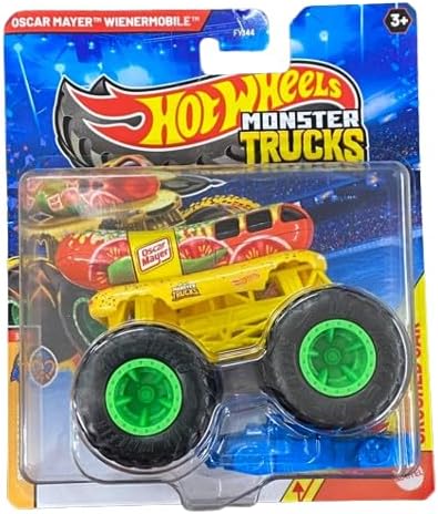 Hot Wheels Monster Trucks Wienermobile, Snack Pack Series, Diecast Vehicle, 3/5