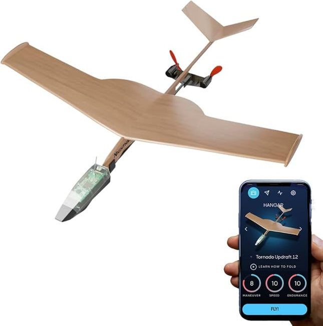 POWERUP 4.0 The Next-Generation Smartphone Controlled Paper Airplane Kit, RC Controlled. Easy to Fly with Autopilot & Gyro Stabilizer. for Hobbyists, Pilots, Tinkerers.