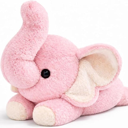 uoozii 24" | 5 Pounds Pink Elephant Weighted Stuffed Animals with Unscented Microwavable Heating Pad, Cute Coolable Heatable Weighted Plush Warm Gift for Kids & Adults