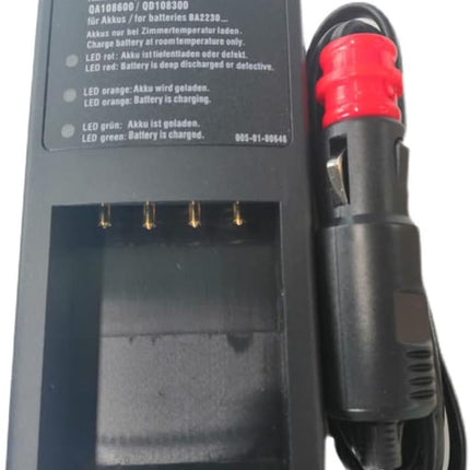 (1*Charger+2*Battery) BA223000 3.6V 2100mAh NiMH Rechargeable Battery with QA108600 QD108300 DC12-24V Car Charger, for HBC Pump Truck Crane Remote Control Battery