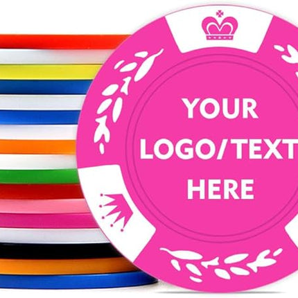 100 Personalized Poker Chips, Print with Your Text and Logo, Suitable for Corporate Event, Poker Night, Card Club, Board Game, Party