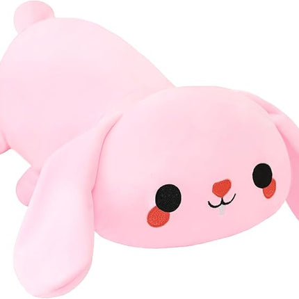 SQEQE Weighted Bunny Plush, Weighted Bunny Stuffed Animal, Cute Plushies Soft Pink Pillow Toy Gift for Kids Adults 23.6 Inch, 3.1 Lbs