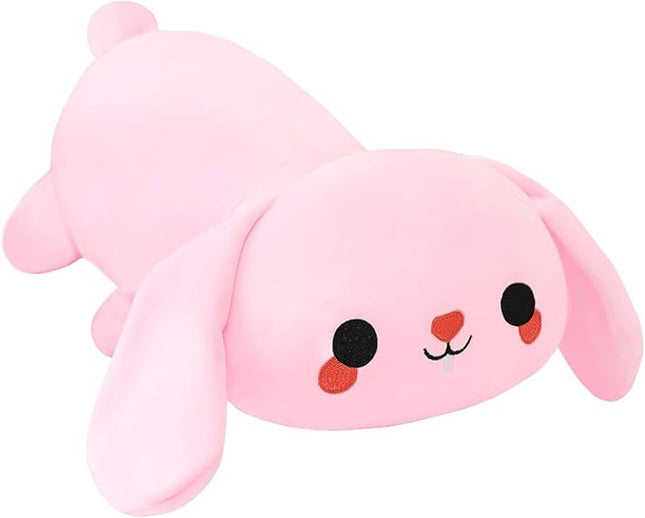 SQEQE Weighted Bunny Plush, Weighted Bunny Stuffed Animal, Cute Plushies Soft Pink Pillow Toy Gift for Kids Adults 23.6 Inch, 3.1 Lbs