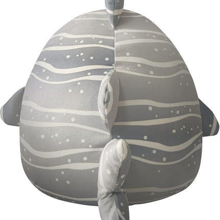 Squishmallows Original 14-Inch Sachie Grey Striped Whale Shark with White Belly - Large Ultrasoft Official Jazwres Plush