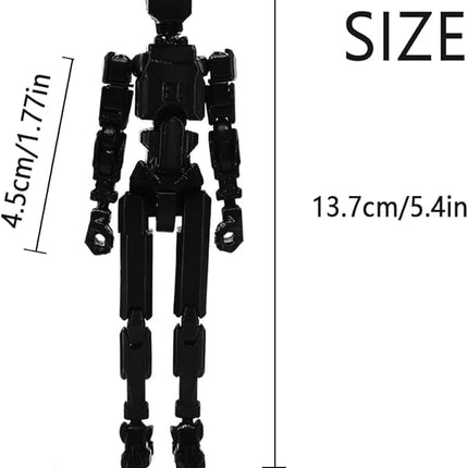 Assembly Completed 2025 New Titan 13 Action Figure,Lucky Robot 13 Action Figures 3D Printed Multi Jointed Movable Figure,Nova 13 Action Figure for Collectors Desktop Decorations (Black 1PC)