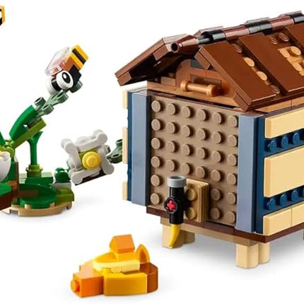 LEGO Creator 3in1 Birdhouse 31143, Birds to Hedgehog to Beehive Set, Forest Animal Figures, Building Toys for Kids Ages 8 Years and Over, Colorful Toy Set, Gift Idea