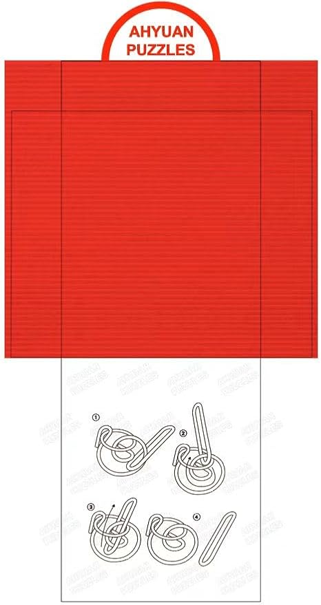 AHYUAN 24 Packs Large Metal Puzzles Brain Teaser IQ Wire Puzzles with Individual Backside Solution Paper Box Gift Package Educational Puzzle Games Toys Magic Trick Toy Party Favors for Kids Adults