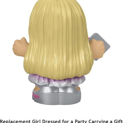 Replacement Part for Fisher-Price Little People Figure Pack ~ HGP69 Replacement Girl Figure Dressed for a Party Carrying a Gift ~ Inspired by Barbie You Can Be Anything