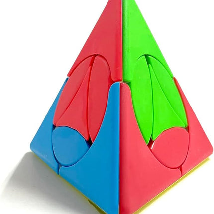 2x2 Pyraminx Magic Cube, Stickerless 2x2 Pyramid Speed Cube Creative 2x2 Triangle Cube Puzzle Toys, Brain Teaser Puzzles (Coin Pyramid)