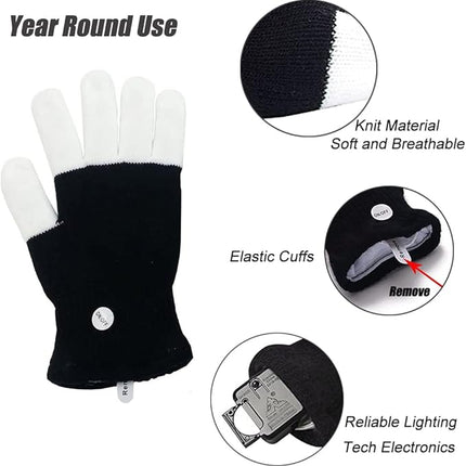 Luwint LED Colorful Flashing Finger Lighting Gloves, Glow Rave Cool Toys for Adult Teens