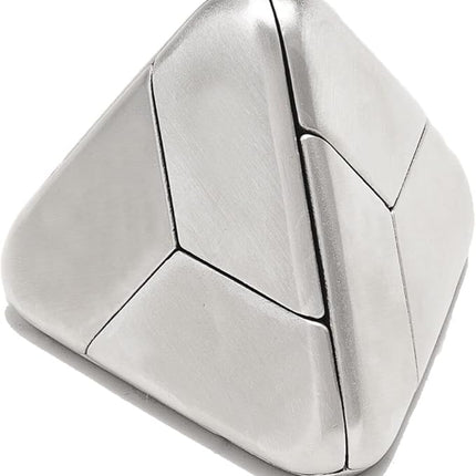 Craighill Tetra Puzzle - Brain Teaser Puzzle for Adults & Kids, 3D Brain Game, Mind-Bending & Satisfying, Aesthetic Home & Office Decor - Stainless Steel