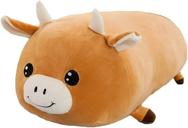 Cow Plush Hugging Pillow, Cow Plushie Stuffed Animal Toy Cute Plush Animal Pillow Gifts for Kids Birthday,Christmas,Valentine 23.6"