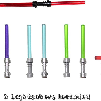 LEGO Star Wars Accessory and Weapons Pack - 8 Lightsabers, 8 Blasters, 2 Display Stands and More
