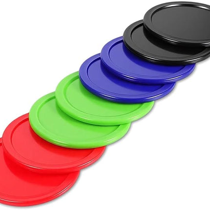 2.5 Inch Hockey Pucks, 8 Pcs Air Hockey Pucks Set Durable Puck for Air Hockeys Table Compatible with Standard Pushers and Goals Hockeys Replacement Puck Parts Set Game Tables Accessories (4 Styles)