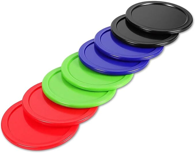 2.5 Inch Hockey Pucks, 8 Pcs Air Hockey Pucks Set Durable Puck for Air Hockeys Table Compatible with Standard Pushers and Goals Hockeys Replacement Puck Parts Set Game Tables Accessories (4 Styles)