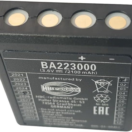 (1*Charger+2*Battery) BA223000 3.6V 2100mAh NiMH Rechargeable Battery with QA108600 QD108300 DC12-24V Car Charger, for HBC Pump Truck Crane Remote Control Battery