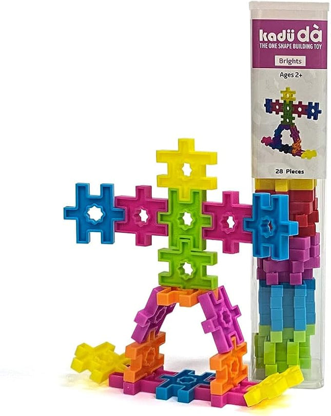 KADU DA Brights 28 Piece Set - STEM/STEAM Building + Construction Toy, for Open + Imaginative Play