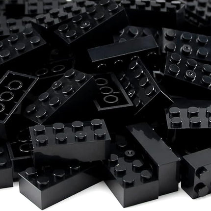 Feleph 320 Pieces 2x4 Black Bricks Classic Building Creative Play Blocks Set Parts Toy Accessories Compatible with 3001 Major Brick Brands (Black)