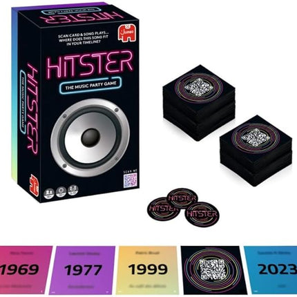 Jumbo Hitster - The Music Party Board Game, Card Game, Fun Music Quiz Game, 2-10 Players - 300 Plus Iconic Music Hits - Great for Adult and Family Game Nights (US Edition)