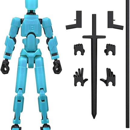 MerryXD T13 3D Action Figure,Assembly Completed Dummy Nova Titan Lucky 13 Action Figure 3D Printed Multi-Jointed Movable Toy Grow in The Dark Blue