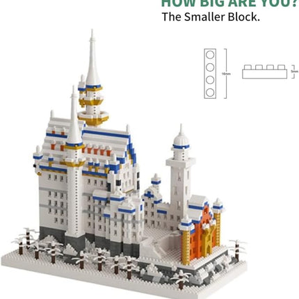 Famous Architecture Model,Micro Blocks Building Sets,Germany Swan Stone Castle, 2790 PCS Mini Bricks Building Blocks, Gift for Adults and Teens