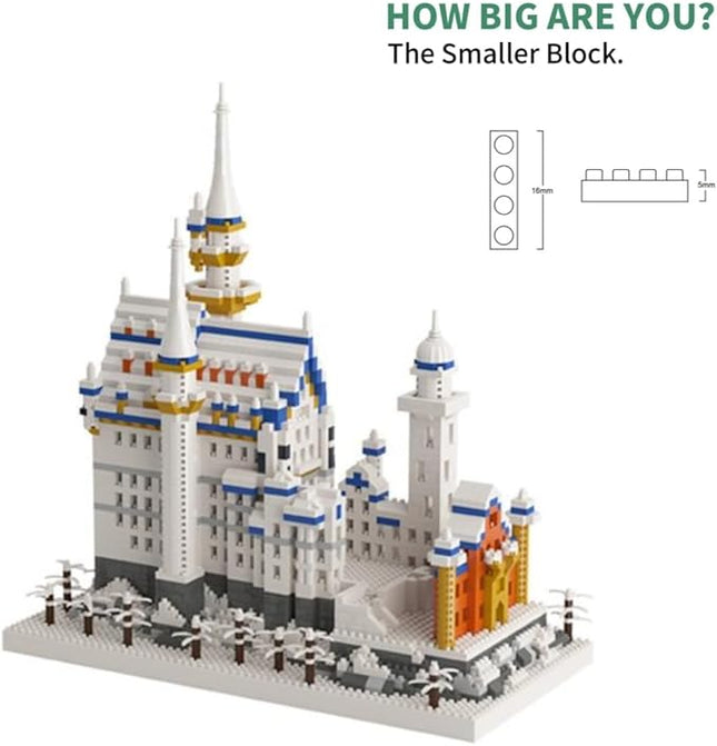 Famous Architecture Model,Micro Blocks Building Sets,Germany Swan Stone Castle, 2790 PCS Mini Bricks Building Blocks, Gift for Adults and Teens