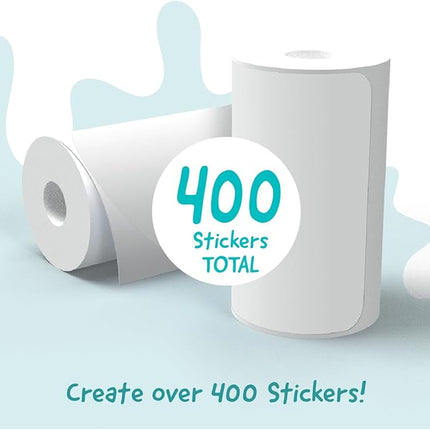 Hello Blink Sticker Maker Refill Pack – 10 Rolls: 5 Round, 5 Square – Makes 400 Custom Stickers – Compatible with Hello Blink Printer (Sold Separately) – Fun for Kids Aged 8+, DIY Craft Projects