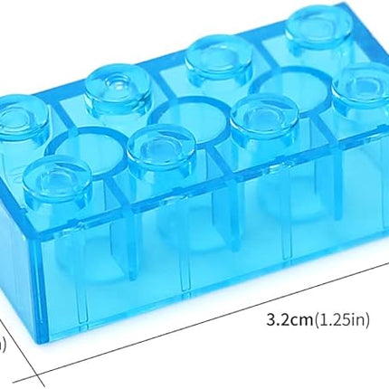 Feleph 100pcs 2x4 Bricks Trans-Medium Blue Pieces Parts Building kit Creative Play Set Blocks Classic Toy Accessories Compatible with 3001 Major Brands