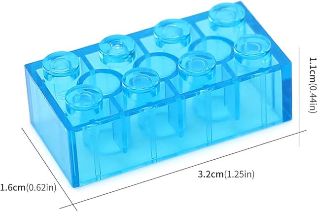 Feleph 100pcs 2x4 Bricks Trans-Medium Blue Pieces Parts Building kit Creative Play Set Blocks Classic Toy Accessories Compatible with 3001 Major Brands