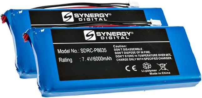 Synergy Digital RC Hobby Batteries, Compatible with DJI Phantom 4 Pro+ Remote Controll RC Hobby, (Li-Pol, 7.4V, 6000mAh), Pack Includes: 2 x SDRC-P8635 Batteries