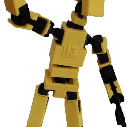 3D Printed Multi Joint Movable Mechanical Doll Model, Toy Design Style, Custom Desktop Ornament (Orange)