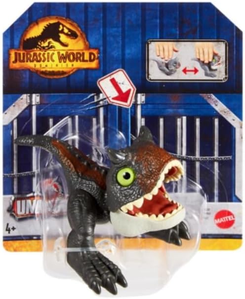 Jurassic World Dominion Uncaged Wild Pop Ups Dinosaur Toys, Collectible Figures, Manually Activated (Carnotaurus)