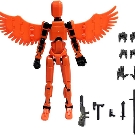13 Action Figures Se13 Action Figure with Wing Multi-Jointed Movable Toy for Kids(DIY Wing-Orange)
